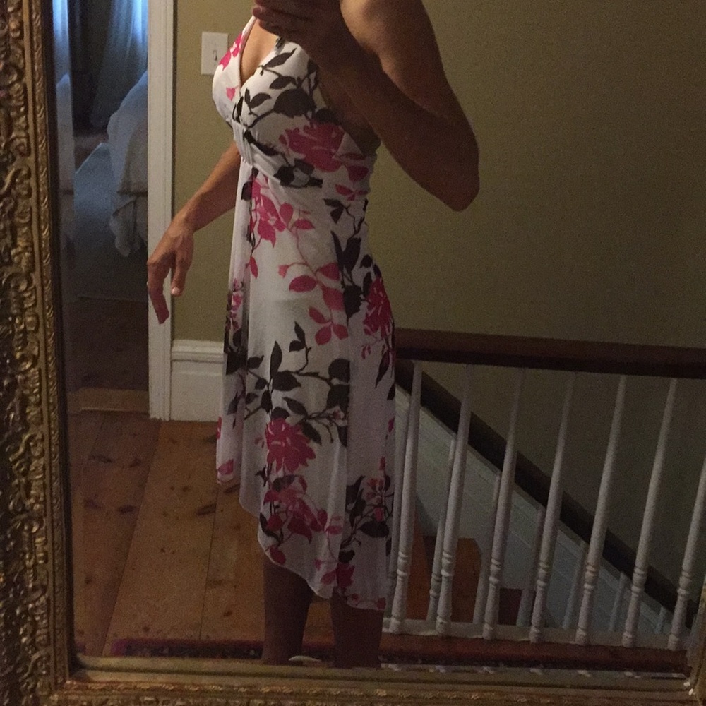 White, Pink, and Brown Floral dress - Picture 1 of 5